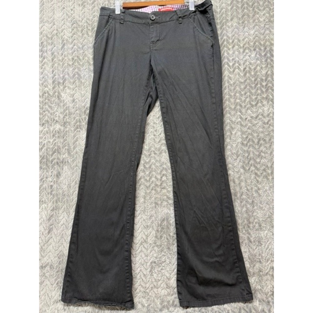 Unionbay Womens Dark Gray Low Rise Flare Stretch Pants Size 13 Y2K 0432